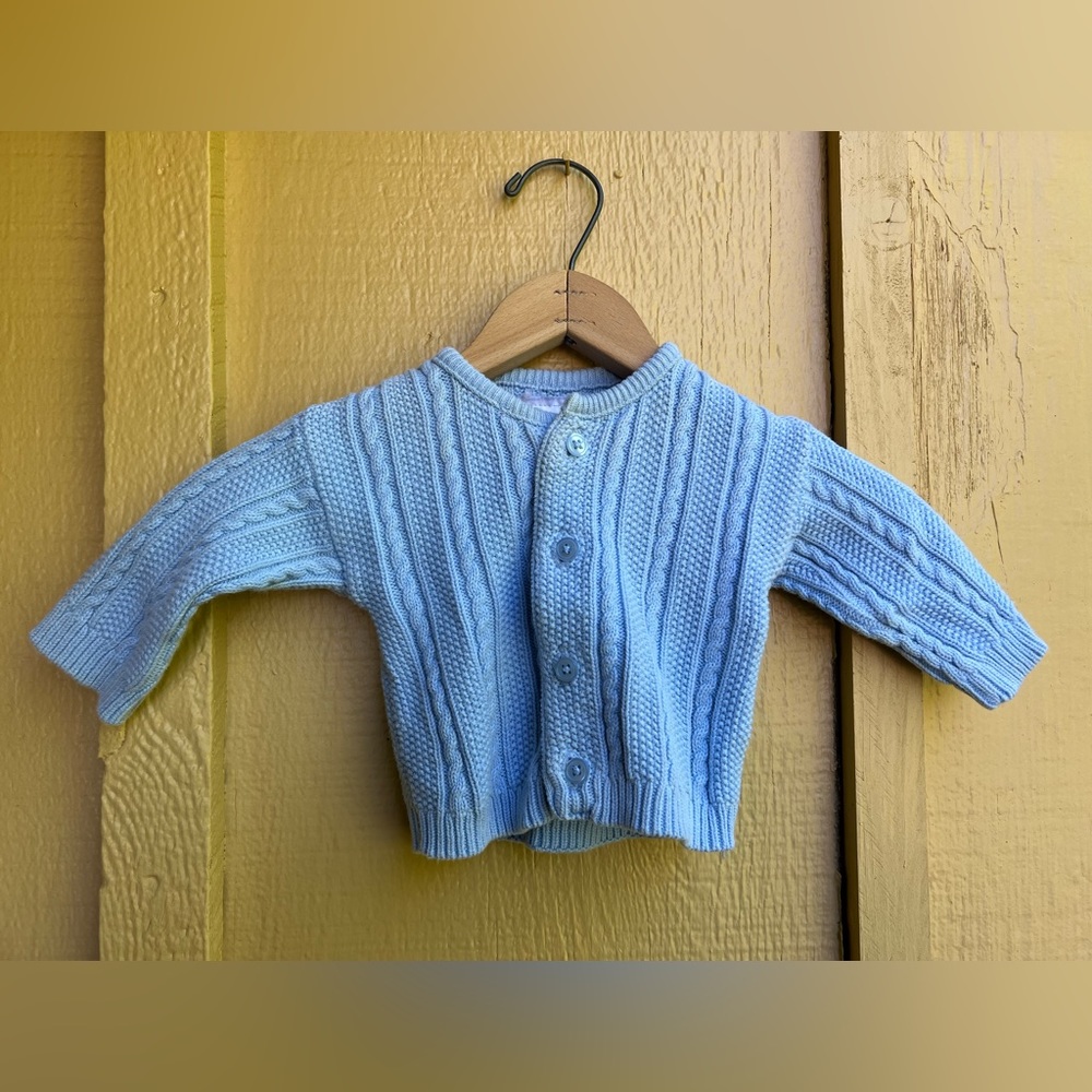 Hanna Andersson Light Blue Cardigan Sweater size 3-6 months